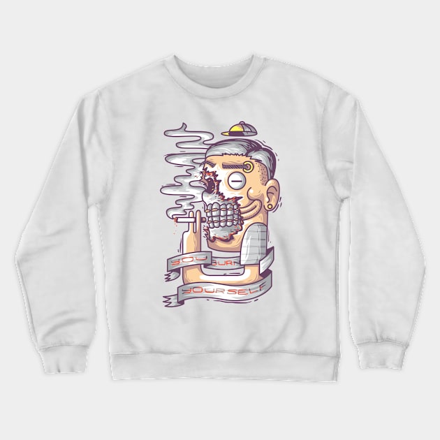 You Burn Yourself Crewneck Sweatshirt by anggatantama